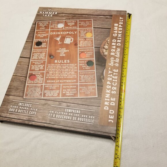 New Drinkopoly Beer Board Game Wooden Version Hammer & Axe BNIB - Picture 10 of 12
